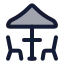 Terrace icon with duotone rounded style