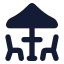 Terrace icon with solid rounded style