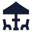 Terrace icon with solid sharp style