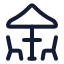 Terrace icon with stroke rounded style