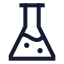 Testtube icon with stroke sharp style