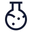 Testtube icon with stroke sharp style