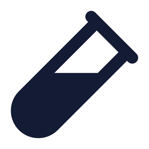 Test Tube Diagonal Icon in Solid Rounded style