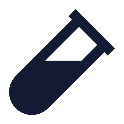 Test Tube Diagonal Icon in Solid Sharp style