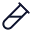 Testtubediagonal icon with stroke rounded style