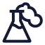Testtube icon with stroke sharp style