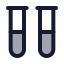 Testtubes icon with duotone rounded style