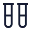 Testtubes icon with stroke sharp style