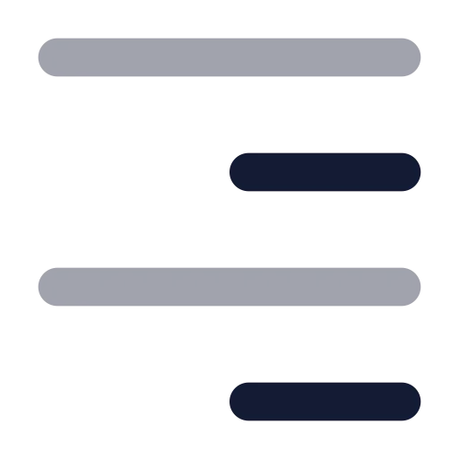 Text Align End Icon in Bulk Rounded style