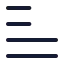 Textalignjustifyleft icon with stroke rounded style
