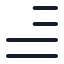 Textalignjustifyright icon with stroke rounded style