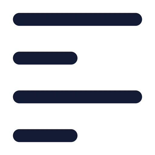 Text Align Start Icon in Solid Rounded style