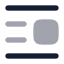 Textcenterlineleft icon with bulk rounded style