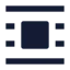 Textcenterlinemiddle icon with solid sharp style