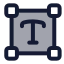 Textcreation icon with duotone rounded style