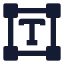 Textcreation icon with solid sharp style