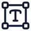 Textcreation icon with stroke rounded style