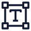 Textcreation icon with stroke sharp style