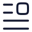 Textfirstlineleft icon with stroke rounded style