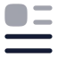 Textfirstlineright icon with bulk rounded style
