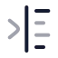 Textindentmore icon with twotone rounded style