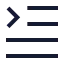 Textindent icon with stroke sharp style
