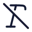 Textitalicslash icon with stroke rounded style
