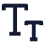 Textsmallcaps icon with solid sharp style