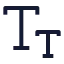 Textsmallcaps icon with stroke sharp style