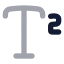 Textsuperscript icon with bulk rounded style