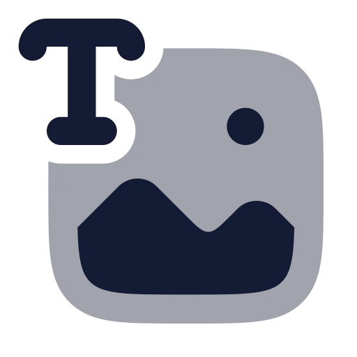 Text To Image Icon in Bulk Rounded style