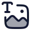 Texttoimage icon with duotone rounded style
