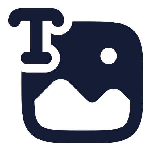 Text To Image Icon in Solid Rounded style