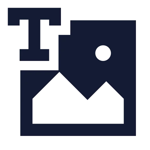Text To Image Icon in Solid Sharp style