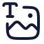 Texttoimage icon with stroke rounded style