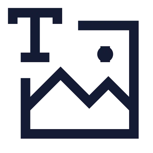 Text To Image Icon in Stroke Sharp style