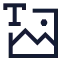 Texttoimage icon with stroke sharp style