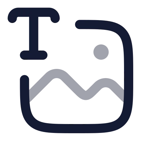 Text To Image Icon in Twotone Rounded style