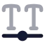 Textvariablefront icon with bulk rounded style