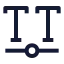 Textvariablefront icon with stroke sharp style