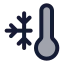 Thermometercold icon with duotone rounded style