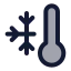 Thermometercold icon with duotone standard style