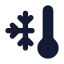 Thermometercold icon with solid rounded style
