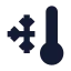 Thermometercold icon with solid sharp style