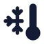 Thermometercold icon with solid standard style