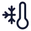 Thermometercold icon with stroke rounded style