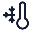 Thermometercold icon with stroke sharp style