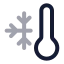 Thermometercold icon with twotone rounded style