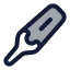 Thermometer icon with duotone rounded style