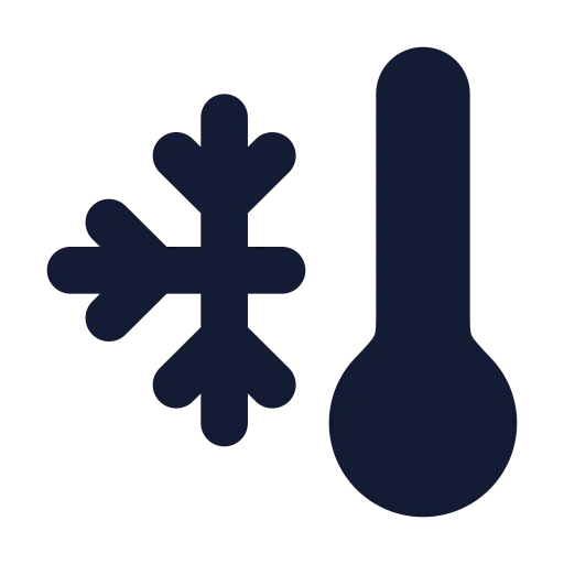 Thermometer Snowflake Icon in Solid Rounded style